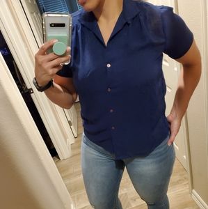 Blue Nicola button up blouse